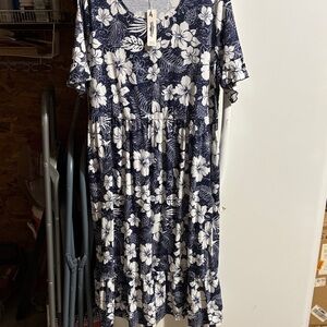 Floral Navy and White Dress NWT